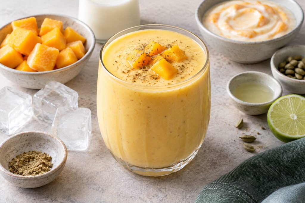 Mango Cardamom Greek Yogurt Lassi